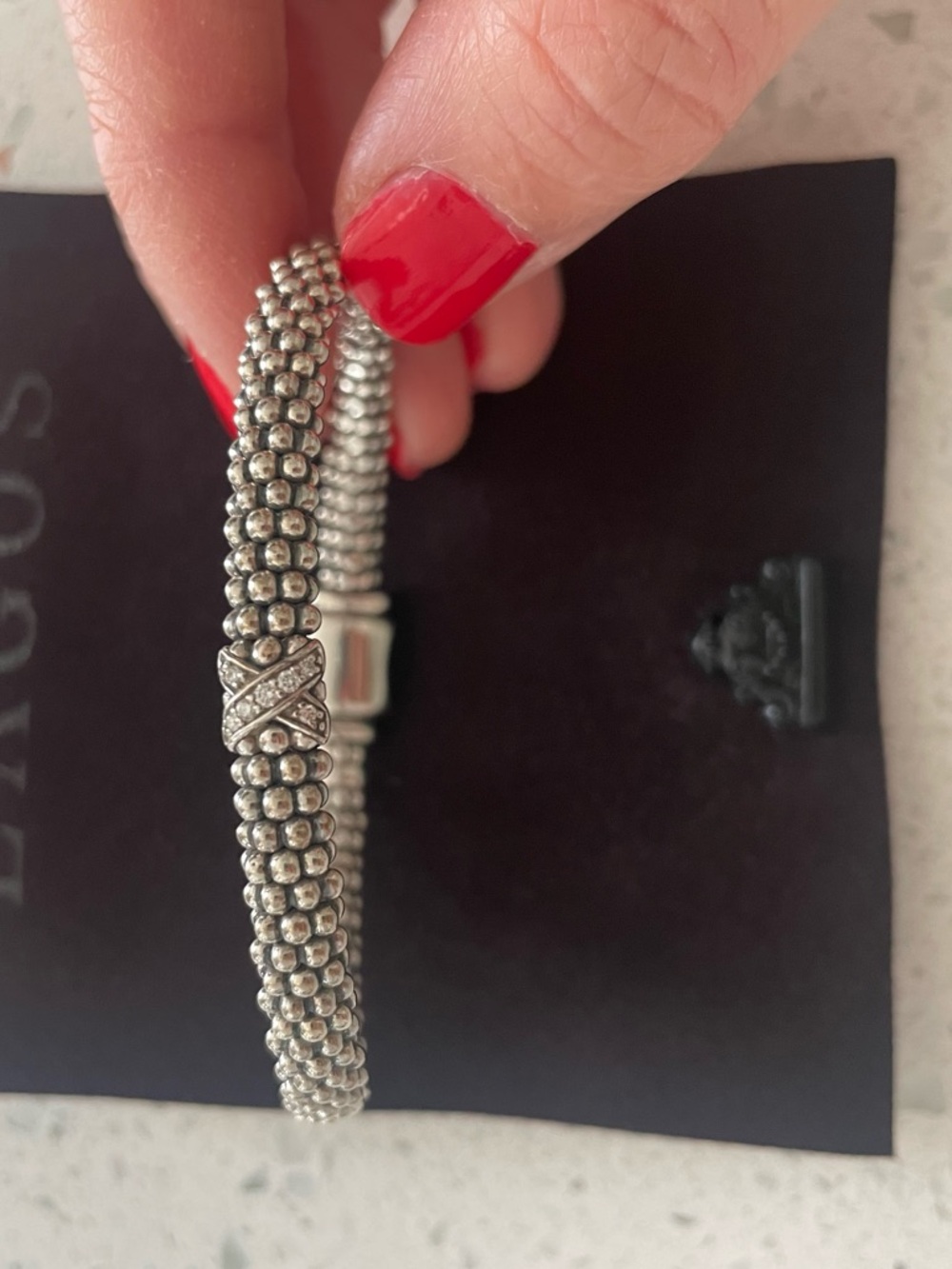 LAGOS Silver Caviar Diamond Rope Bracelet - Picture 2 of 8